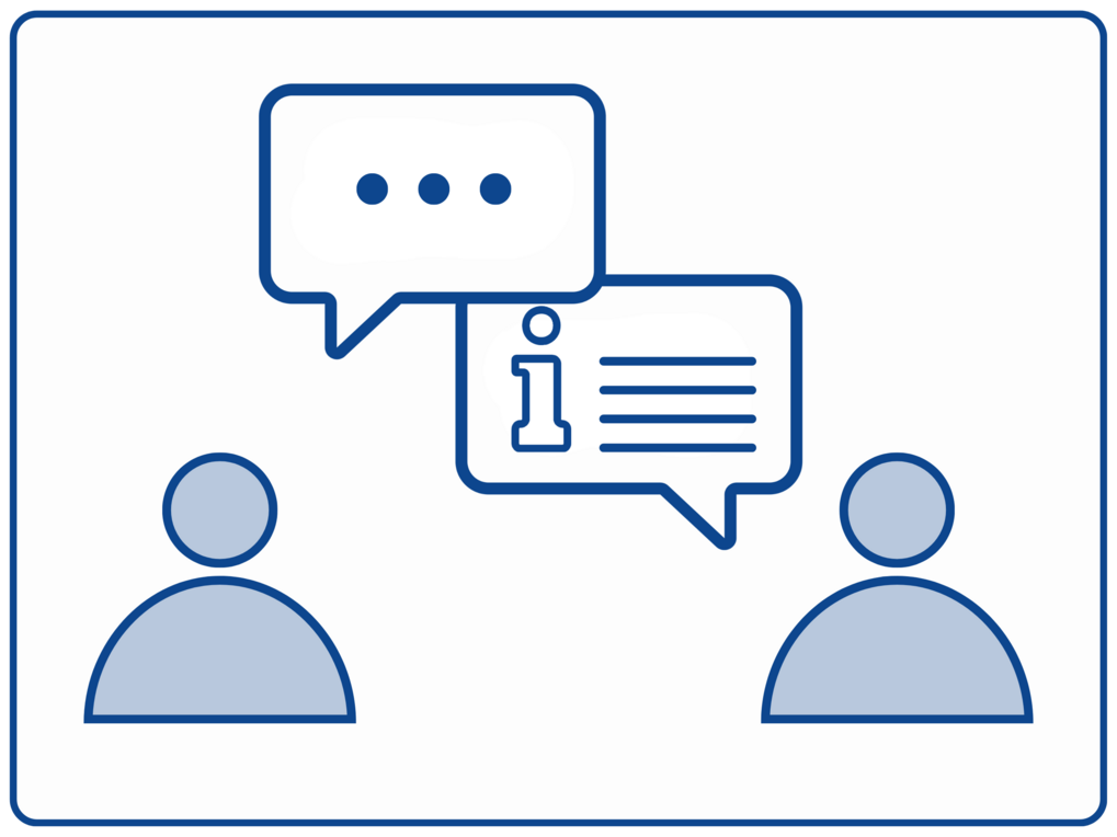 Zwei Menschen unterhalten sich.