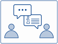 Zwei Menschen unterhalten sich.